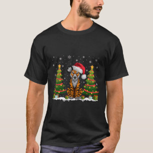 Camiseta Natal de Santa Hat do Cachorro Selvagem Africano C