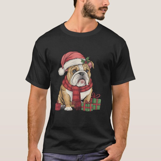 Camiseta Natal de Santa Hat em Inglês (Frente)