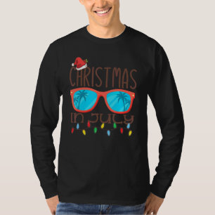 Camiseta Natal De Santa Hat No Verão De Julho