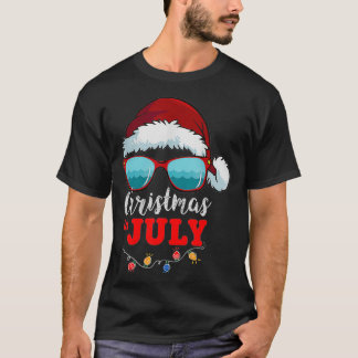 Camiseta Natal De Santa Hat No Verão Em Julho (2)