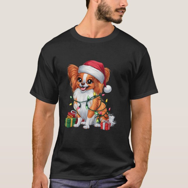 Camiseta Natal de Santa Hat Papillon (Frente)