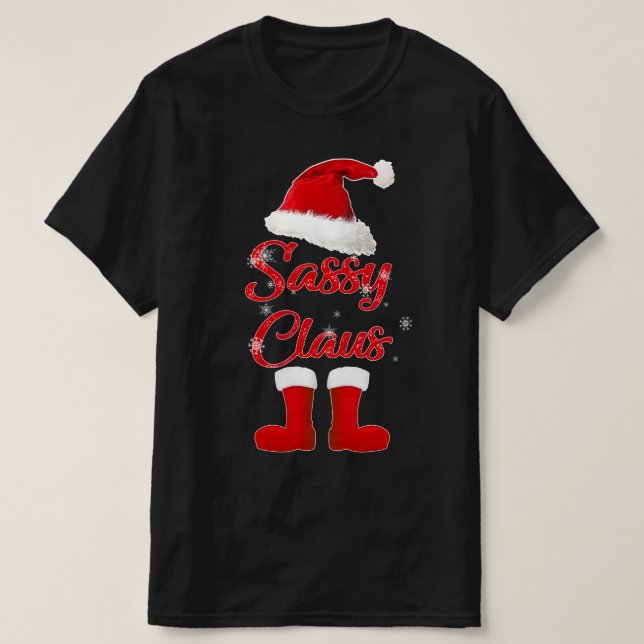 Camiseta natal de sassy claus (Frente do Design)