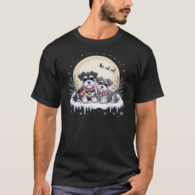 Camiseta Natal de Schnauzer Miniatura (Frente)