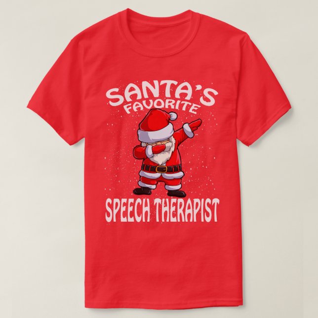 Camiseta Natal de Terapia de Fala Favorita do Santas (Frente do Design)