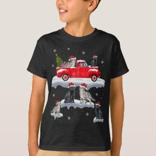 Camiseta Natal De Tração De Gato, Árvore Vermelha De Natal,