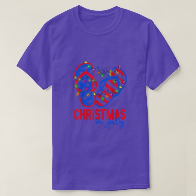 Camiseta Natal De Verão Em Sandal De Julho 4 De Julho Ameri (Frente do Design)