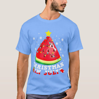 Camiseta Natal de Watermelon Christmasree em julho