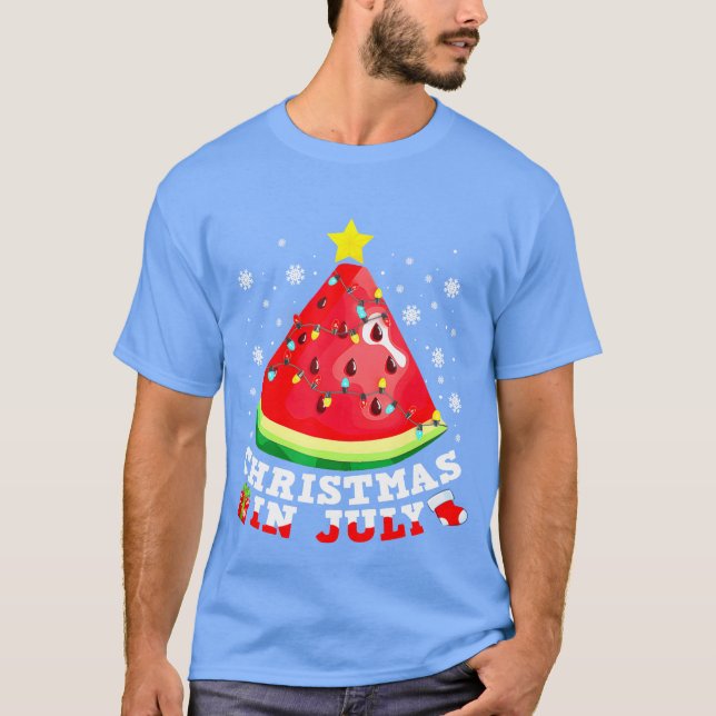 Camiseta Natal de Watermelon Christmasree em julho (Frente)