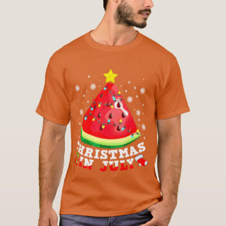 Camiseta Natal de Watermelon Christmasree em julho