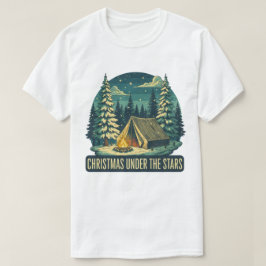 Camiseta Natal debaixo da cena do acampamento das estrelas