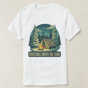 Camiseta Natal debaixo da cena do acampamento das estrelas