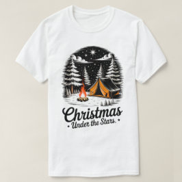 Camiseta Natal debaixo da cena do acampamento das estrelas