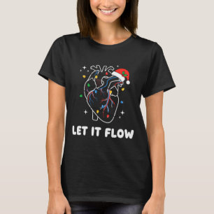 Camiseta Natal Deixe Fluír Coração Cardíaco Enfermeira Dive