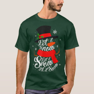 Camiseta Natal, Deixe Nevar, Boneco de Neve, Boneco de Neve
