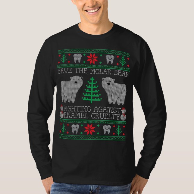 Camiseta Natal Dentista Higienista Dental Feio (Frente)