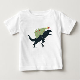 Camiseta Natal Dinossauro Divertido e Festivo