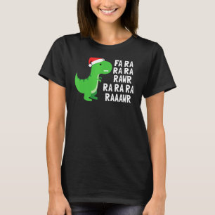 Camiseta Natal Dinossauro Rex Fa Ra Ra Rawr Xmas Kids Bo