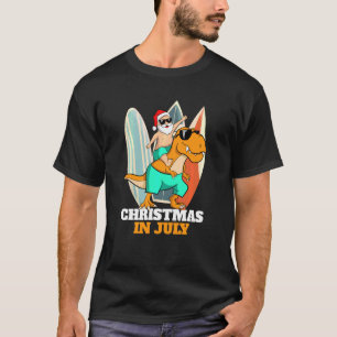 Camiseta Natal Dinossauro Xmas Em Julho Óculos Solares Papa