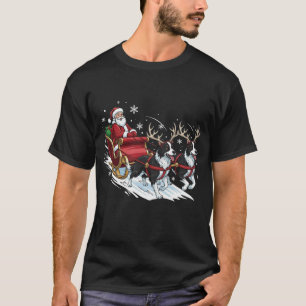 Camiseta Natal Divertido Collie Amantes de Cães Xmas