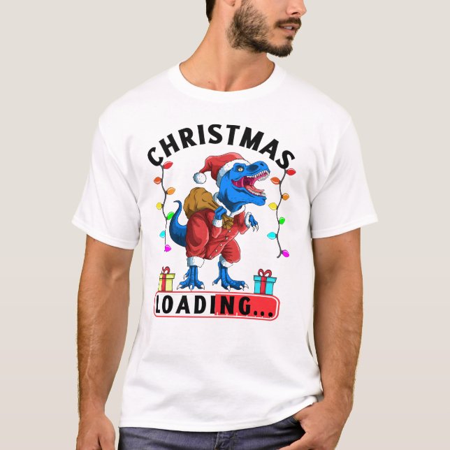 Camiseta Natal Divertido de Dinossauro T Rex Presentes de F (Frente)