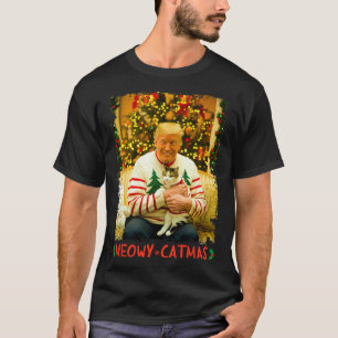 Camiseta Natal divertido de Trump para amantes de gatos Meo