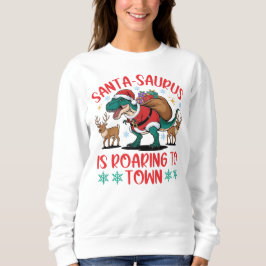 Camiseta Natal divertido do Santa-saurus T-Rex Dinossauro N