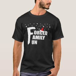 Camiseta Natal Divertido em Família Forçado Chapéu de Papai