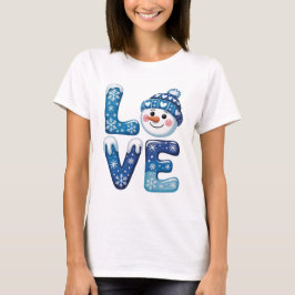 Camiseta Natal divertido Homem de Neve Amor