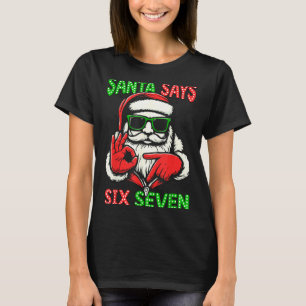 Camiseta Natal Divertido Papai Noel Diz Seis Sete 67 Meme N