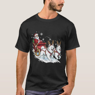 Camiseta Natal Divertido Samoyed Cães Amante Natal