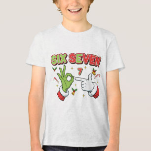 Camiseta Natal Divertido Seis Sete Monstro Verde Feriado