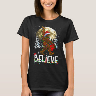 Camiseta Natal Divertido Xmas Pé Grande Acredite Sasquatch