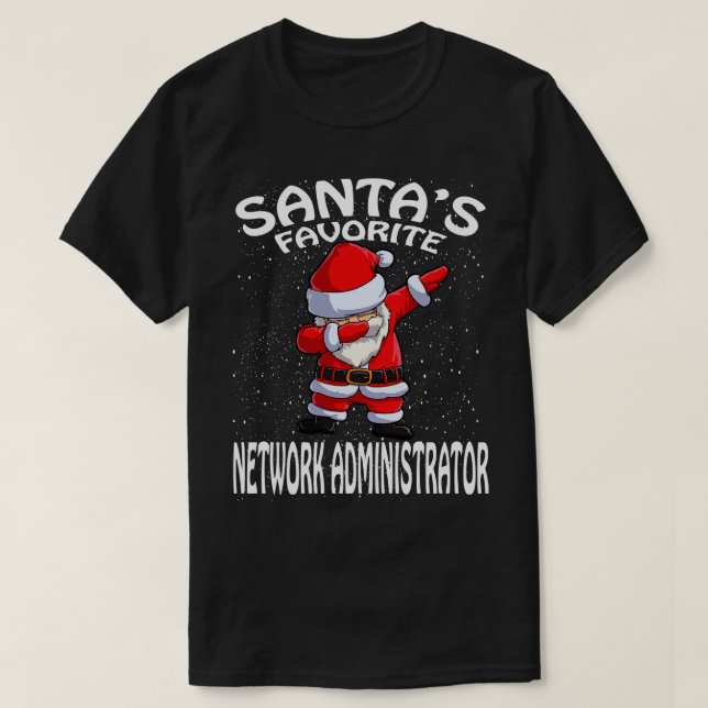 Camiseta Natal do Administrador de Rede Favorito do Santas (Frente do Design)