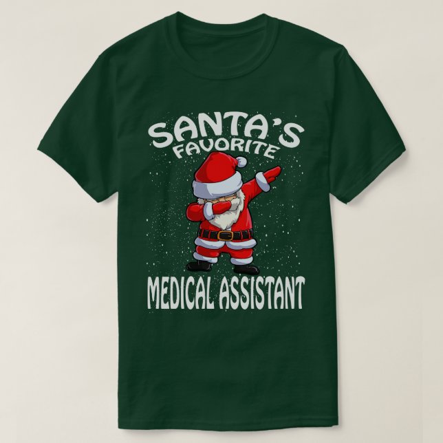 Camiseta Natal do Assistente Médico Favorito Santas (Frente do Design)