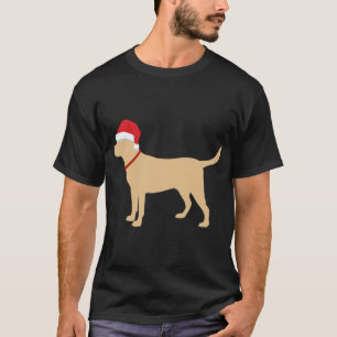 Camiseta Natal do Bloco Amarelo Santa Hat Cute Labrador