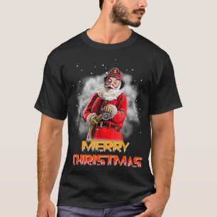 Camiseta Natal do Bombeiro do Santa Claus