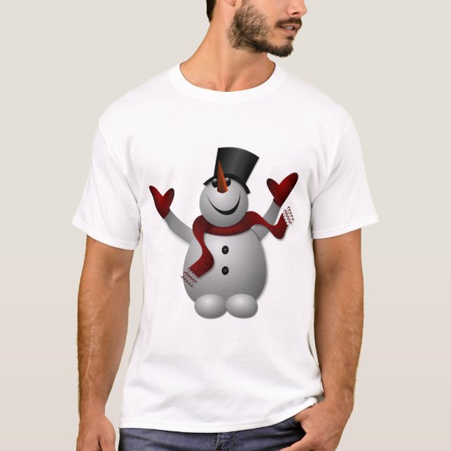Camiseta Natal do boneco de neve (Frente)