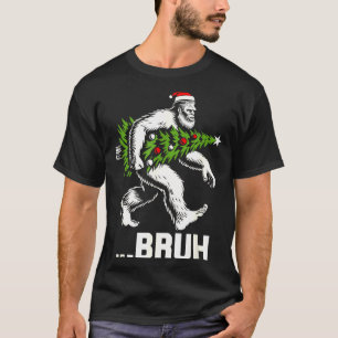Camiseta Natal do Bruh Pé Grande Engraçado Árvore de Natal