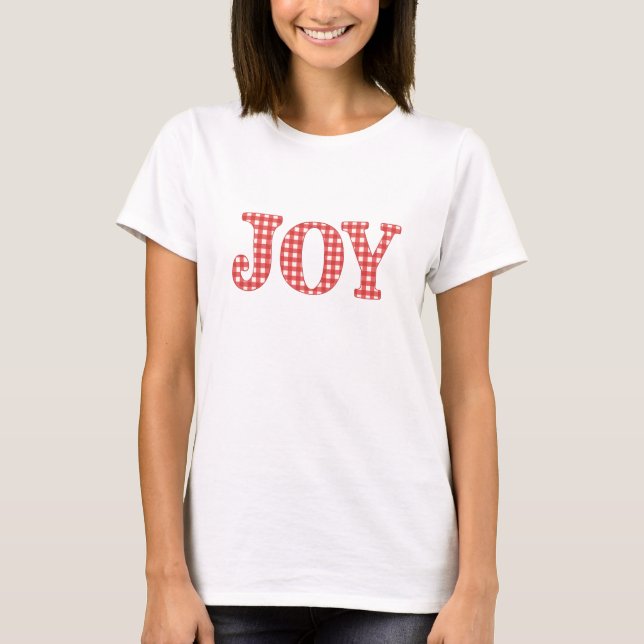 Camiseta Natal do Buffalo Check Joy Red Xadrez (Frente)