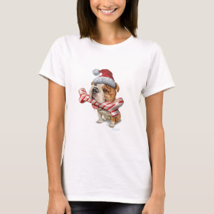 Camiseta Natal do buldogue