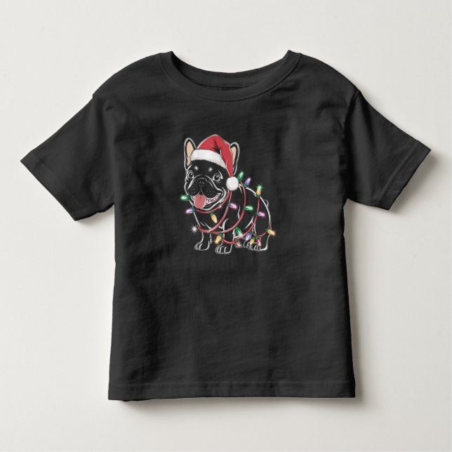 Camiseta Natal do Buldogue Francês (Frente)