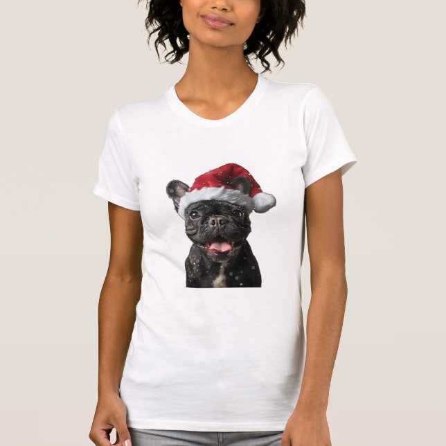 Camiseta Natal do Buldogue Francês (Frente)