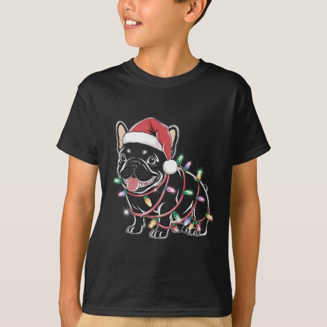 Camiseta Natal do Buldogue Francês (Frente)
