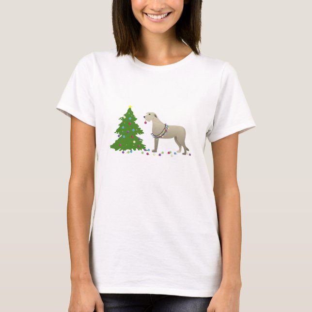 Camiseta Natal do Cachorro de Wolfhound Irlandês (Frente)