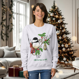 Camiseta Natal do Chickadee de inverno