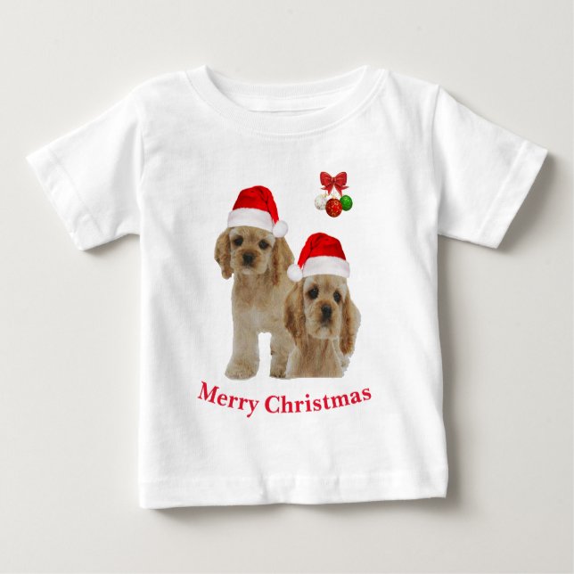 Camiseta Natal do Cocker Spaniel (Frente)
