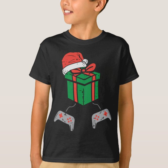 Camiseta Natal do Controlador de Jogo de Vídeo PJs Xmas (Frente)