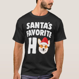 Camiseta Natal do Corgi Ho Favorito do Papai Noel