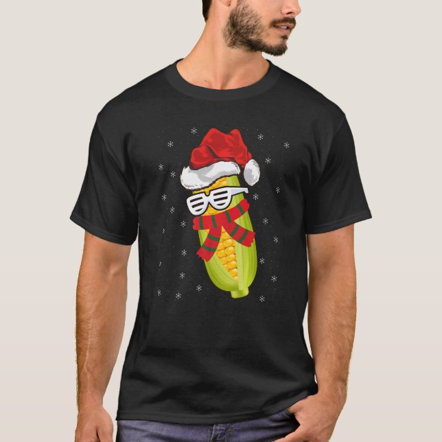 Camiseta Natal do Corn Santa Hat Corn (Frente)