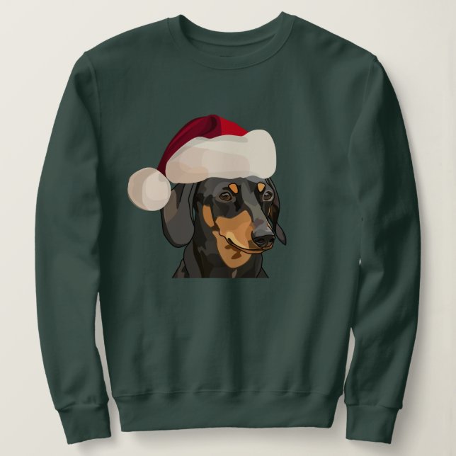 Camiseta Natal do Dachshund do papai noel (Frente do Design)